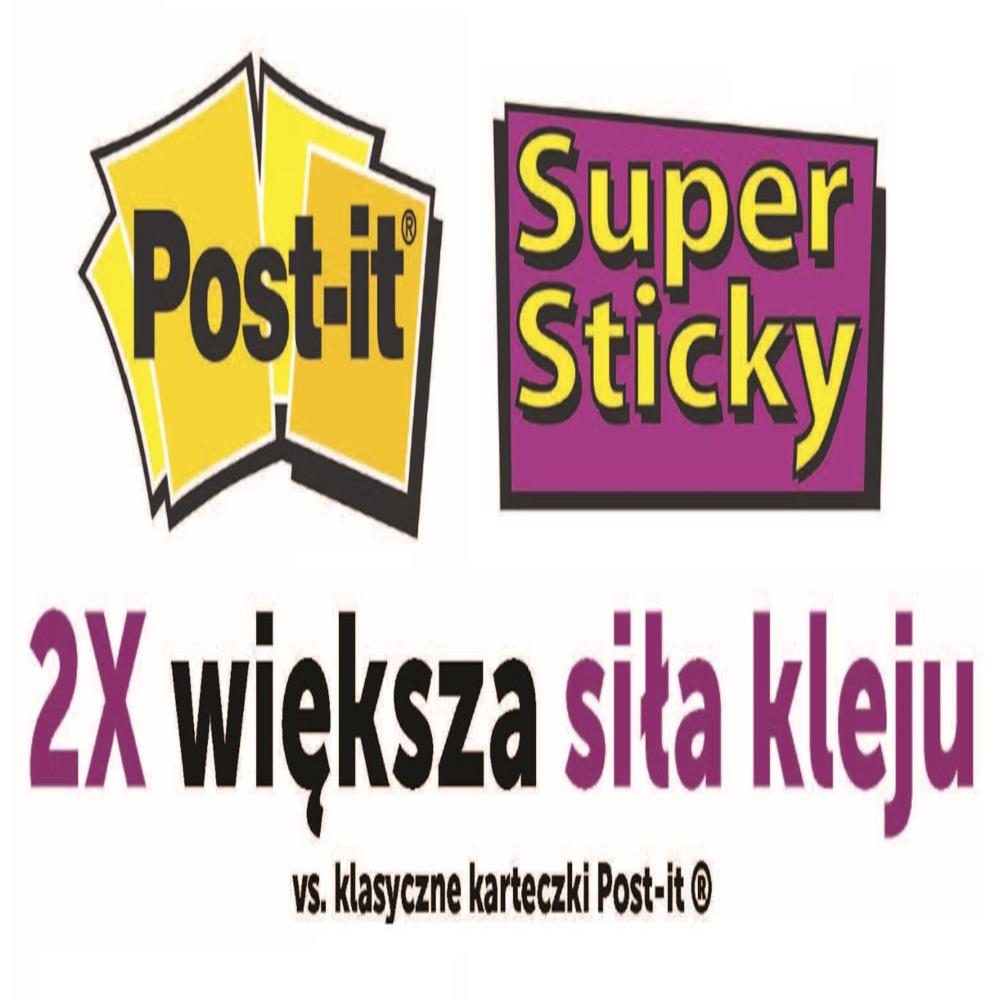 Post-It® Bloczek Samoprzylepny Super Sticky Z Notes R350 12ss Cy 127x76mm 1x90 Kart Żółty - obrazek 7