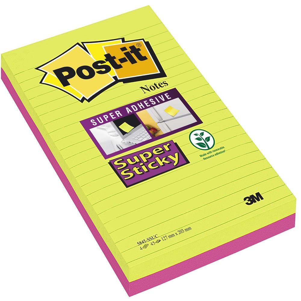 Post-It® Bloczek Samoprzylepny Super Sticky Xxxl W Linię 5845 Ss 127x203mm 2x45 Kart Paleta Marrakesz - obrazek 2