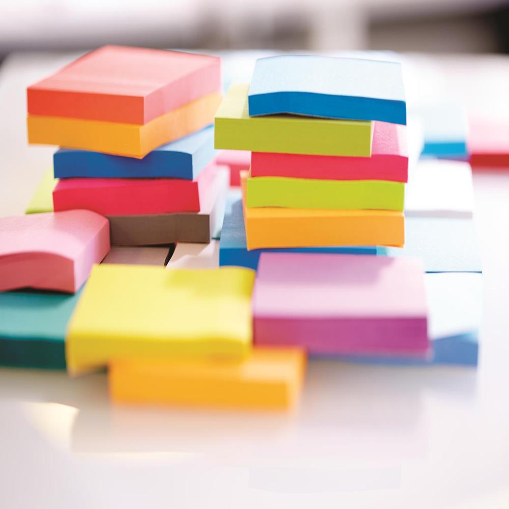Post-It® Karteczki Samoprzylepne Super Sticky 6916s Ypob 47.6x47.6mm 6x45 Kart Mix Kolorów - obrazek 4