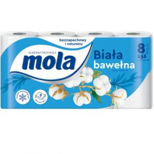 Mola Papier toaletowy Biała Bawełna 8 rolek