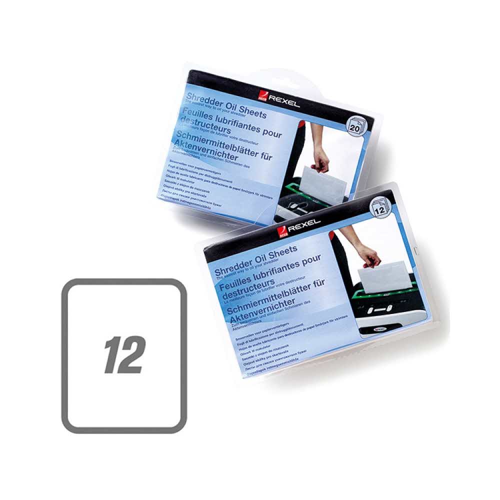 akcesoria biurowe 4 alibiuro.pl Arkusze smarujące REXEL do niszczarek 12szt. 1