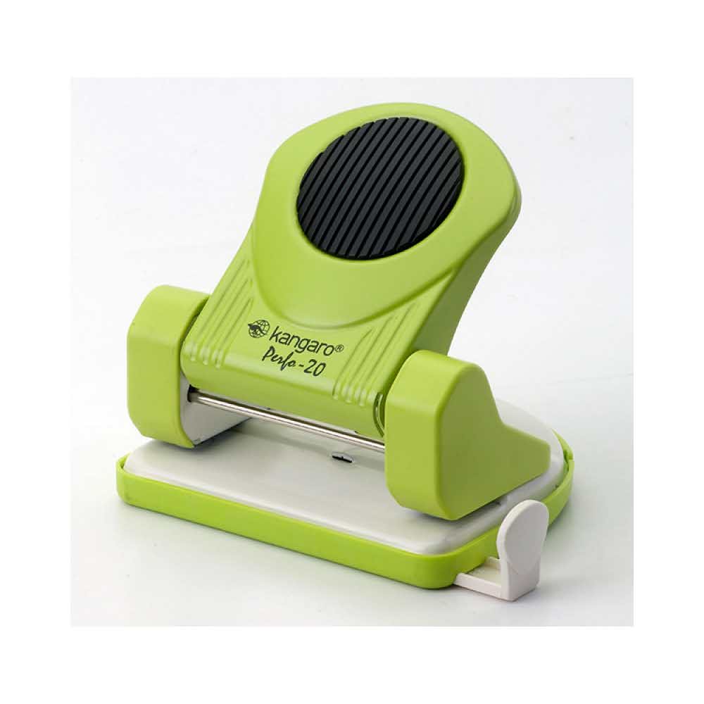 akcesoria biurowe 4 alibiuro.pl Dziurkacz KANGARO Perfo 20 dziurkuje do 20 kartek zielony 48