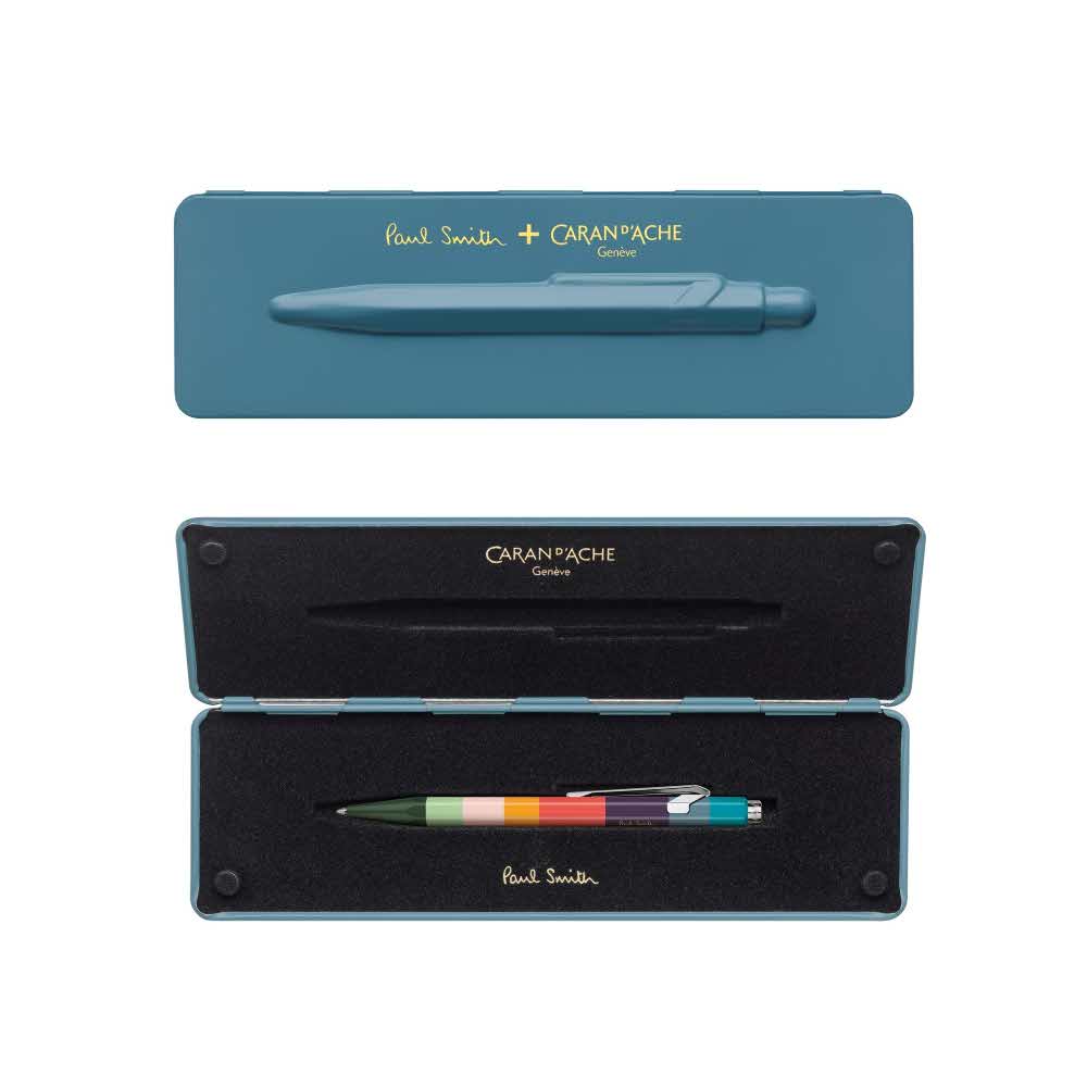 akcesoria biurowe 4 alibiuro.pl Długopis CARAN D Inch ACHE 849 Paul Smith 3 Petrol Blue M w pudełku niebieski 40