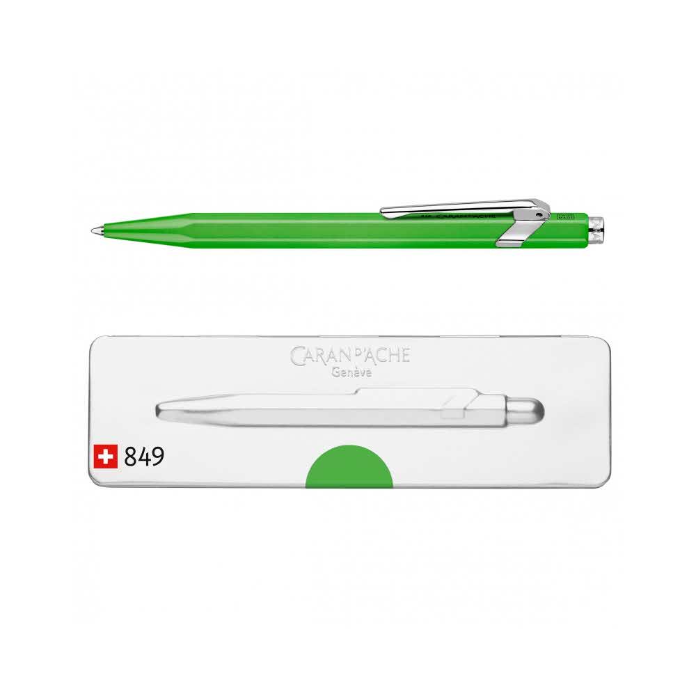 akcesoria biurowe 4 alibiuro.pl Długopis CARAN D Inch ACHE 849 Pop Line Fluo M w pudełku zielony 24