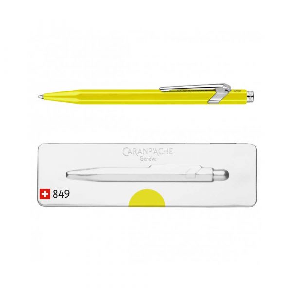 akcesoria biurowe 4 alibiuro.pl Długopis CARAN D Inch ACHE 849 Pop Line Fluo M w pudełku żółty 90