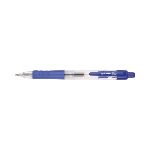 akcesoria biurowe 4 alibiuro.pl Długopis automatyczny żelowy DONAU z wodoodpornym tuszem 0 5mm niebieski 60