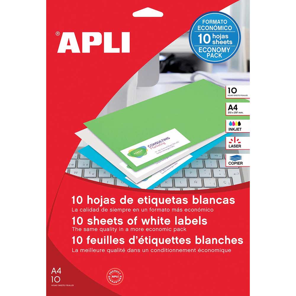 akcesoria biurowe 4 alibiuro.pl Etykiety uniwersalne APLI 70x25 4mm prostokątne białe 10 ark. 41