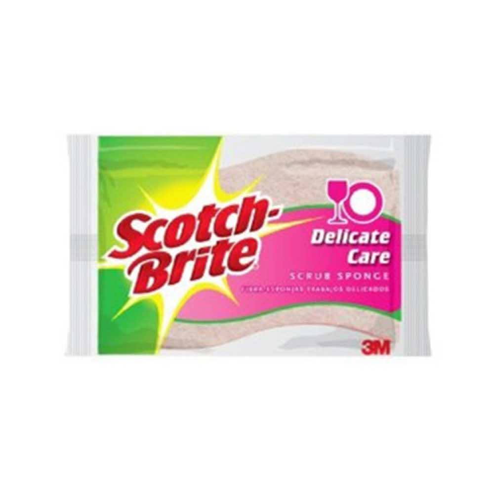 akcesoria biurowe 4 alibiuro.pl Gąbka do zmywania SCOTCH BRITE celulozowa do szkła i porcelany różowa 49