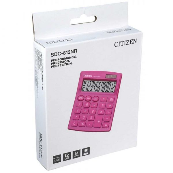 akcesoria biurowe 4 alibiuro.pl Kalkulator biurowy CITIZEN SDC 812NRPKE 12 cyfrowy 127x105mm różowy 90
