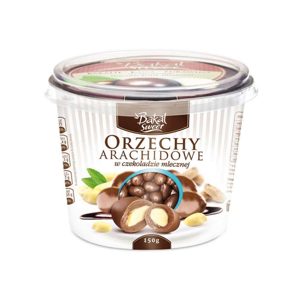akcesoria biurowe 4 alibiuro.pl Kubek orzechów arachidowych w czekoladzie mlecznej BAKAL Sweet 150g 95