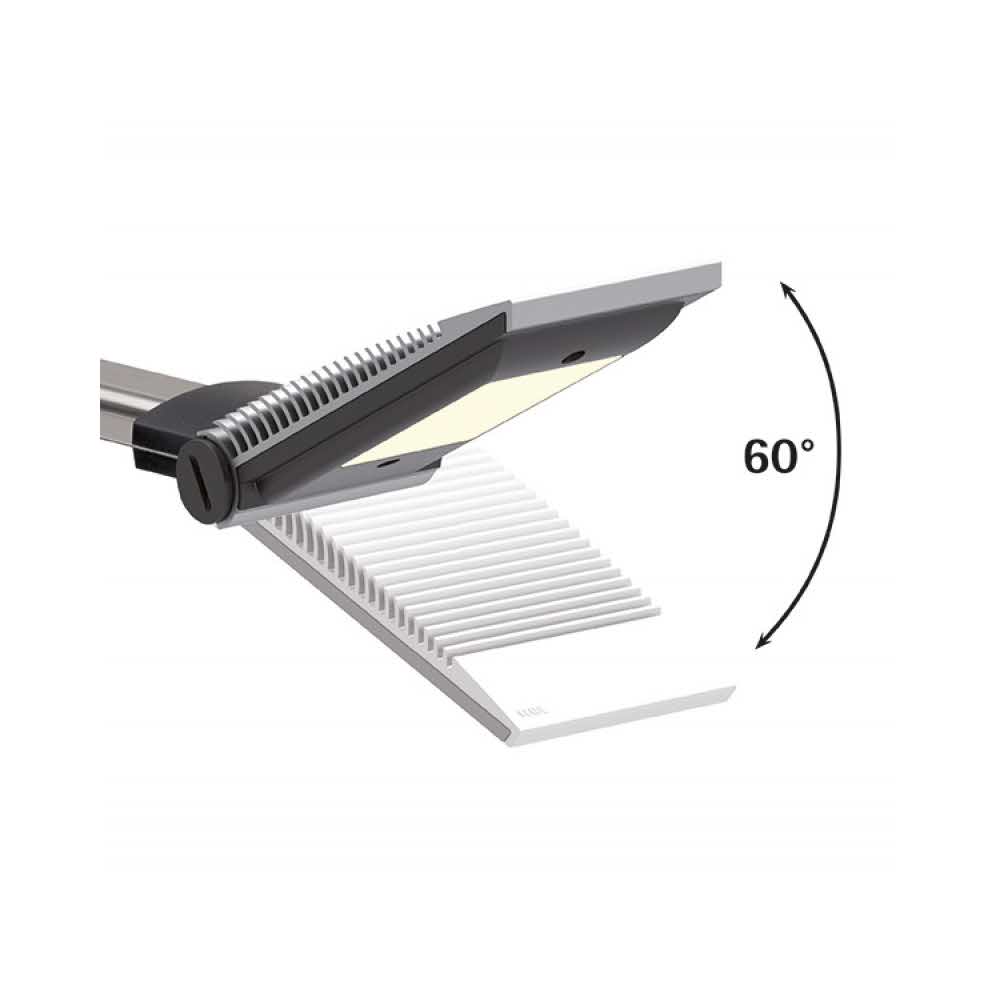 akcesoria biurowe 4 alibiuro.pl Lampka LED designerska MAULprimus Colour Vario 10W ze ściemniaczem srebrna 93