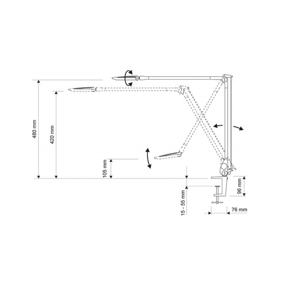 akcesoria biurowe 4 alibiuro.pl Lampka LED na biurko MAULoptimus Colour Vario 10W ze ściemniaczem mocowana zaciskiem srebrna 16