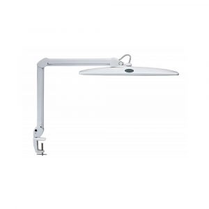 akcesoria biurowe 4 alibiuro.pl Lampka LED na biurko MAULwork 21W ze ściemniaczem mocowana zaciskiem biała 83