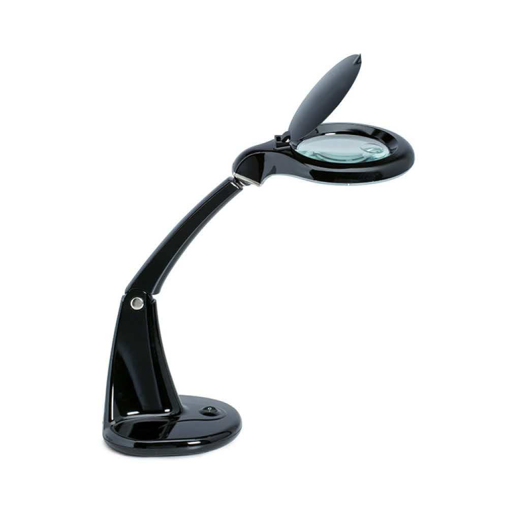 akcesoria biurowe 4 alibiuro.pl Lampka LED z lupą na biurko MAULduplex 7W czarna 18