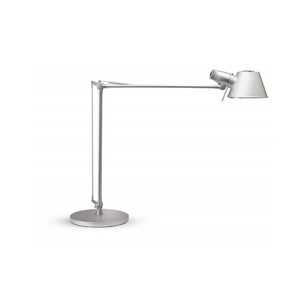 akcesoria biurowe 4 alibiuro.pl Lampka energooszczędna na biurko MAULrock 15W srebrna 2