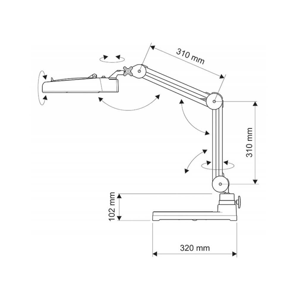 akcesoria biurowe 4 alibiuro.pl Lampka energooszczędna z lupą na biurko MAULviso 22W czarna 6