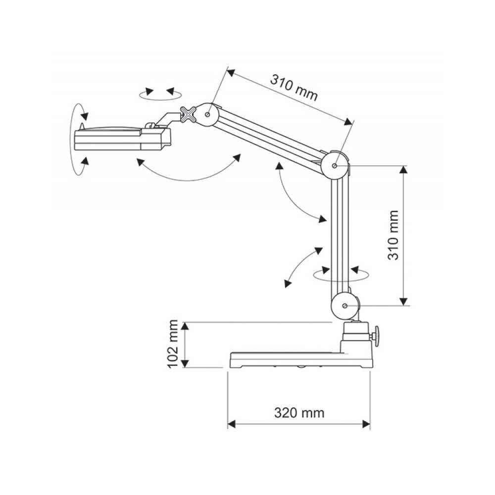 akcesoria biurowe 4 alibiuro.pl Lampka energooszczędna z lupą na biurko MAULvitrum 2x9W biała 6