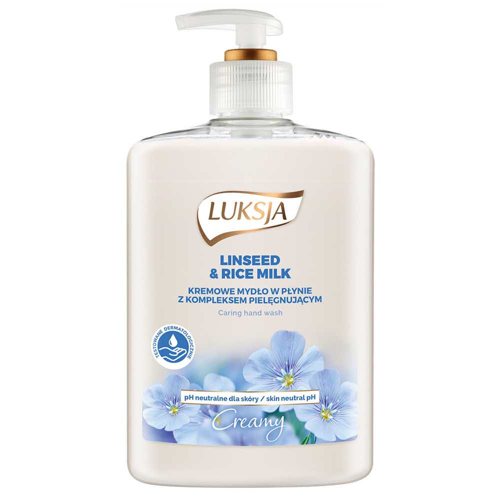 akcesoria biurowe 4 alibiuro.pl Mydło w płynie LUKSJA Creme len i mleczko ryżowe 500ml 97