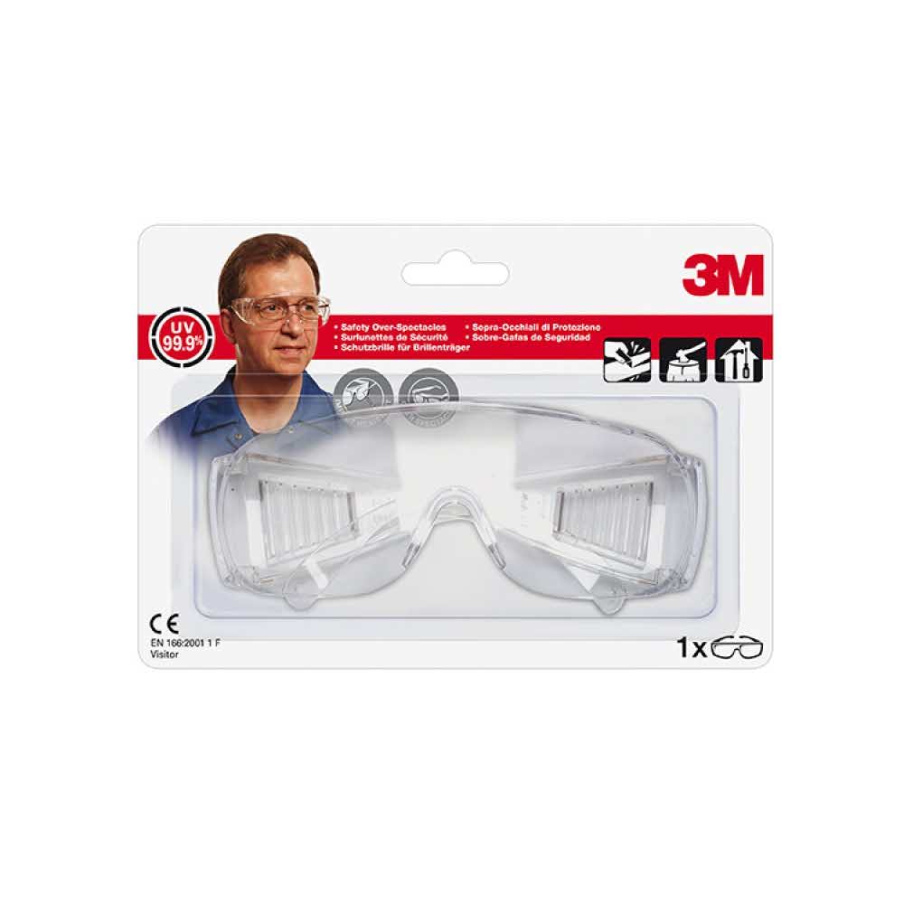 akcesoria biurowe 4 alibiuro.pl Okulary ochronne 3M Clear Visitor transparentne 99