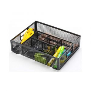 akcesoria biurowe 4 alibiuro.pl Organizer na biurko Q CONNECT Office Set metalowy boczny 6 komór czarny 53