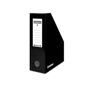 akcesoria biurowe 4 alibiuro.pl Pojemnik na dokumenty DONAU karton ścięty A4 100mm lakierowany czarny 3