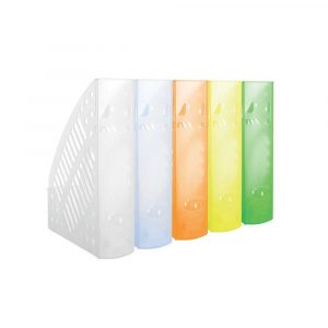 akcesoria biurowe 4 alibiuro.pl Pojemnik na dokumenty ażurowy DONAU polistyren A4 transparentny żółty 55