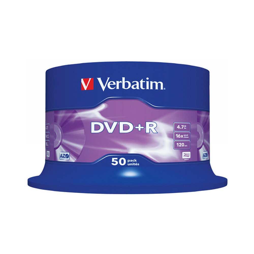 akcesoria biurowe 4 alibiuro.pl Płyta DVD R VERBATIM AZO 4 7GB prędkość 16x cake 50szt. srebrny mat 63