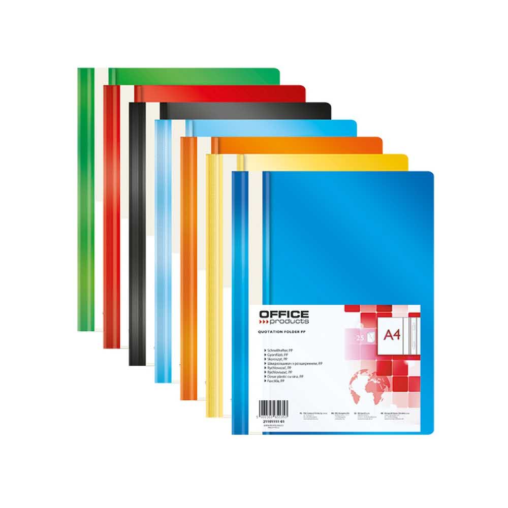 akcesoria biurowe 4 alibiuro.pl Skoroszyt OFFICE PRODUCTS PP A4 miękki 100 170mikr. zielony 48