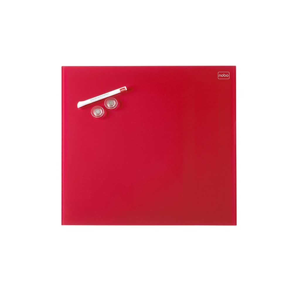 akcesoria biurowe 4 alibiuro.pl Tablica suchoś. magn. NOBO Diamond 45x45cm szklana czerwona 14