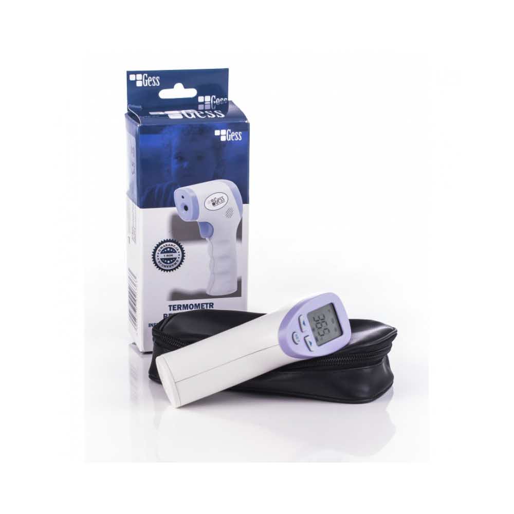 akcesoria biurowe 4 alibiuro.pl Termometr bezdotykowy GESS BK8005 na podczerwień 60x60x180mm biały 24