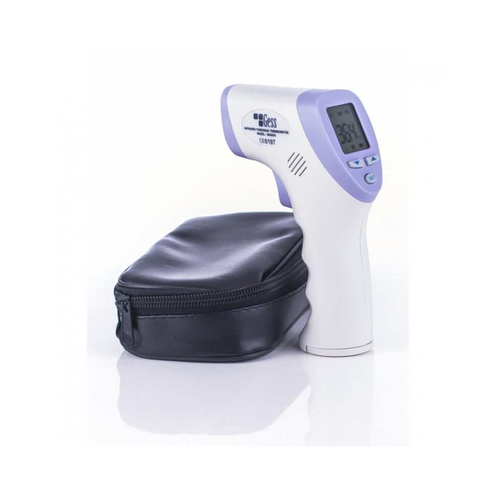 akcesoria biurowe 4 alibiuro.pl Termometr bezdotykowy GESS BK8005 na podczerwień 60x60x180mm biały 80