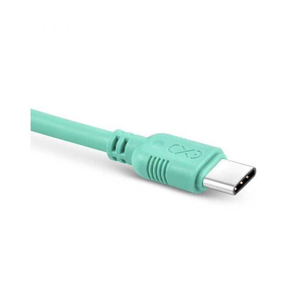 akcesoria biurowe 4 alibiuro.pl Uniwersalny kabel USB 2.0 do USB C EXC Whippy 2m miętowy 56