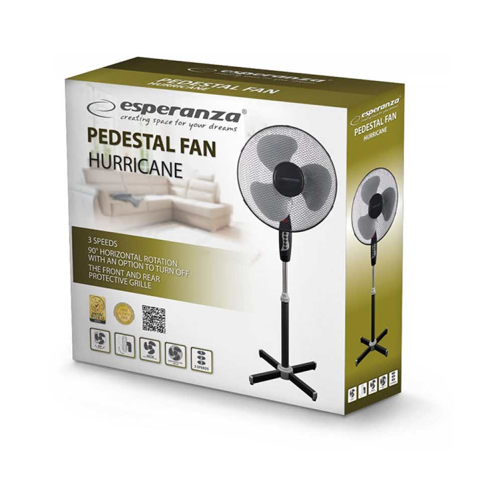 akcesoria biurowe 4 alibiuro.pl Wentylator ESPERANZA Hurricane stojący śr. 40cm 50W białoszary 38