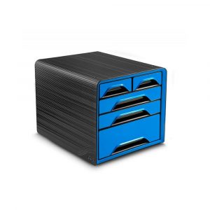 akcesoria biurowe 4 alibiuro.pl Zestaw 5 szufladek CEP Smoove czarny niebieski 94