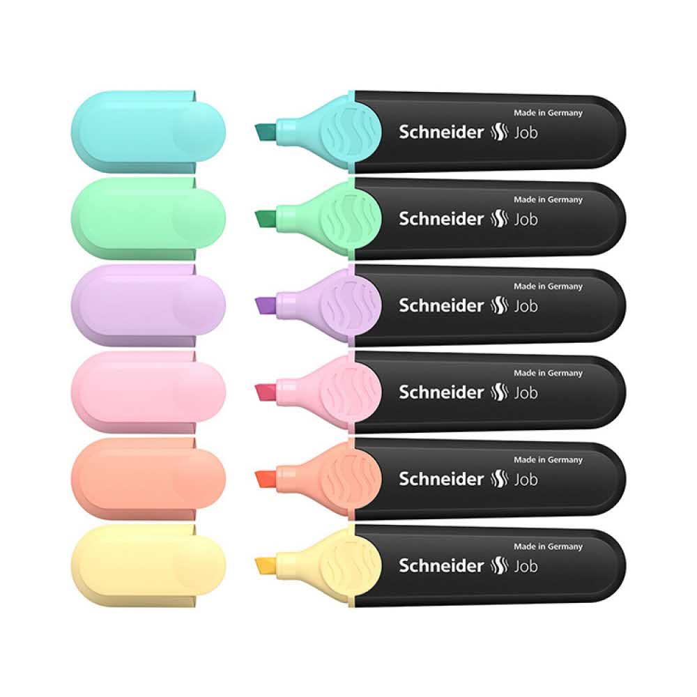 akcesoria biurowe 4 alibiuro.pl Zestaw zakreślaczy SCHNEIDER Job Pastel 1 5 mm 6 szt. mix kolorów 22