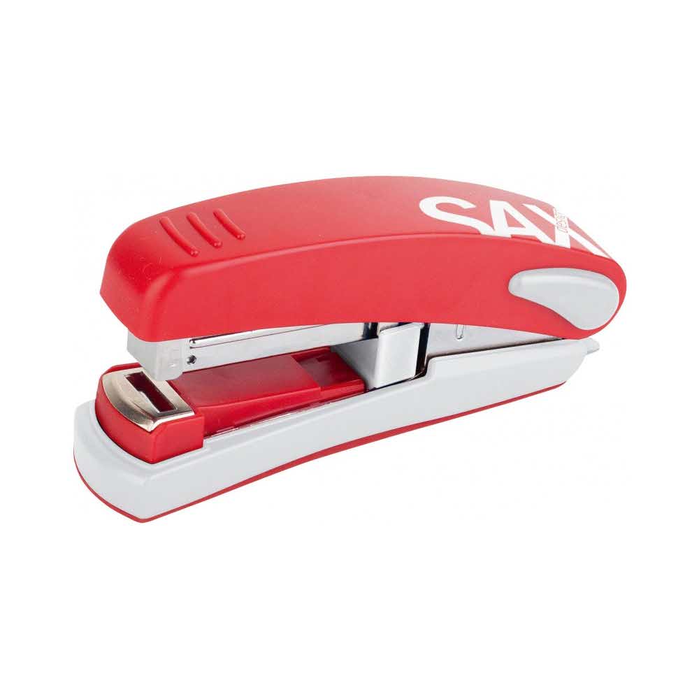 akcesoria biurowe 4 alibiuro.pl Zszywacz SAXDesign 539 zszywa do 30 kartek na płasko czerwony 60