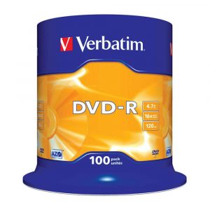akcesoria komputerowe 4 alibiuro.pl Płyta DVD R VERBATIM AZO 4 7GB prędkość 16x cake 100szt. srebrny mat 21