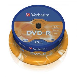 akcesoria komputerowe 4 alibiuro.pl Płyta DVD R VERBATIM AZO 4 7GB prędkość 16x cake 25szt. srebrny mat 26