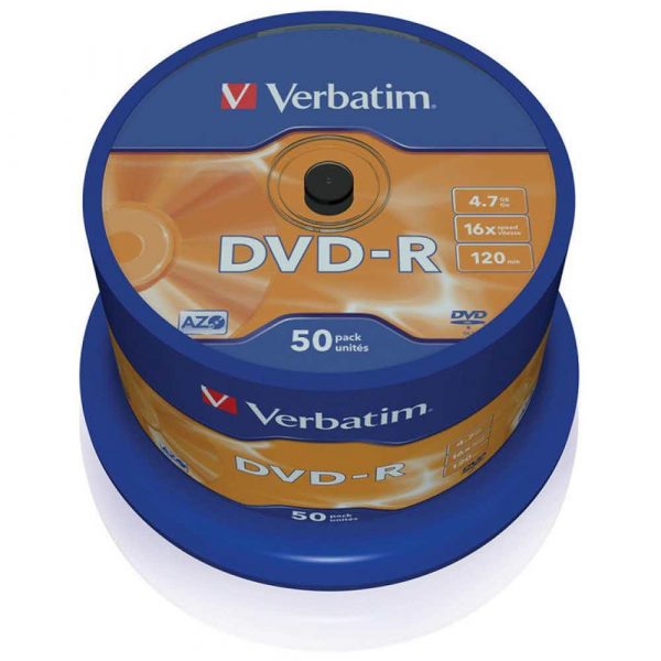 akcesoria komputerowe 4 alibiuro.pl Płyta DVD R VERBATIM AZO 4 7GB prędkość 16x cake 50szt. srebrny mat 41