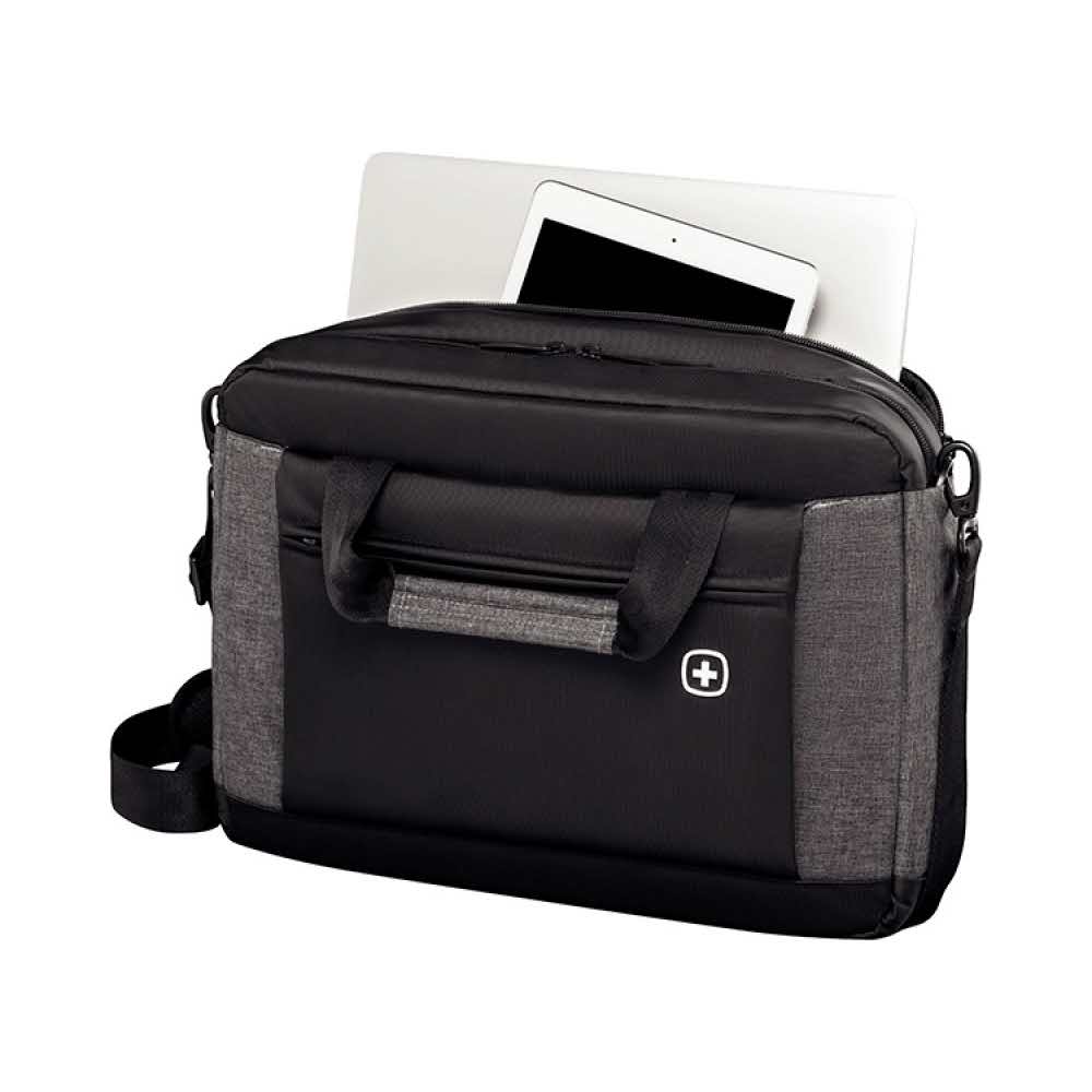 akcesoria komputerowe 4 alibiuro.pl Torba na laptopa WENGER Underground 16 Inch 430x310x90mm czarna szara 59