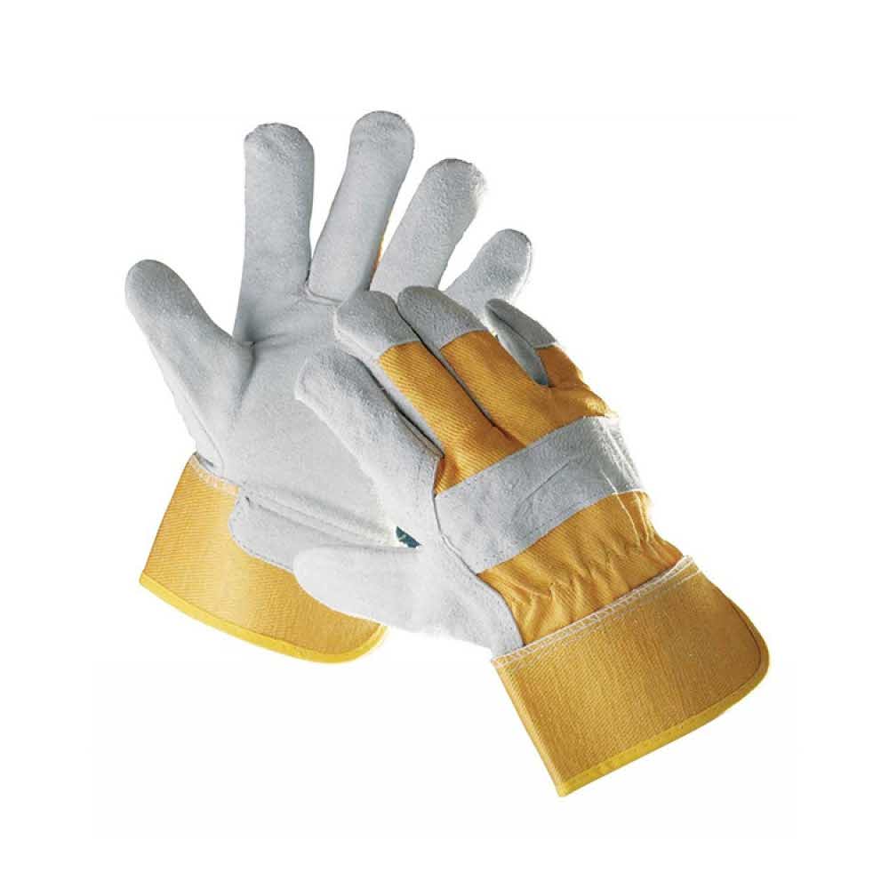 artykuły BHP 4 alibiuro.pl Rękawice Eider montażowe wzm. skórą dwoiną wołową rozm. 10 5 żółty 30