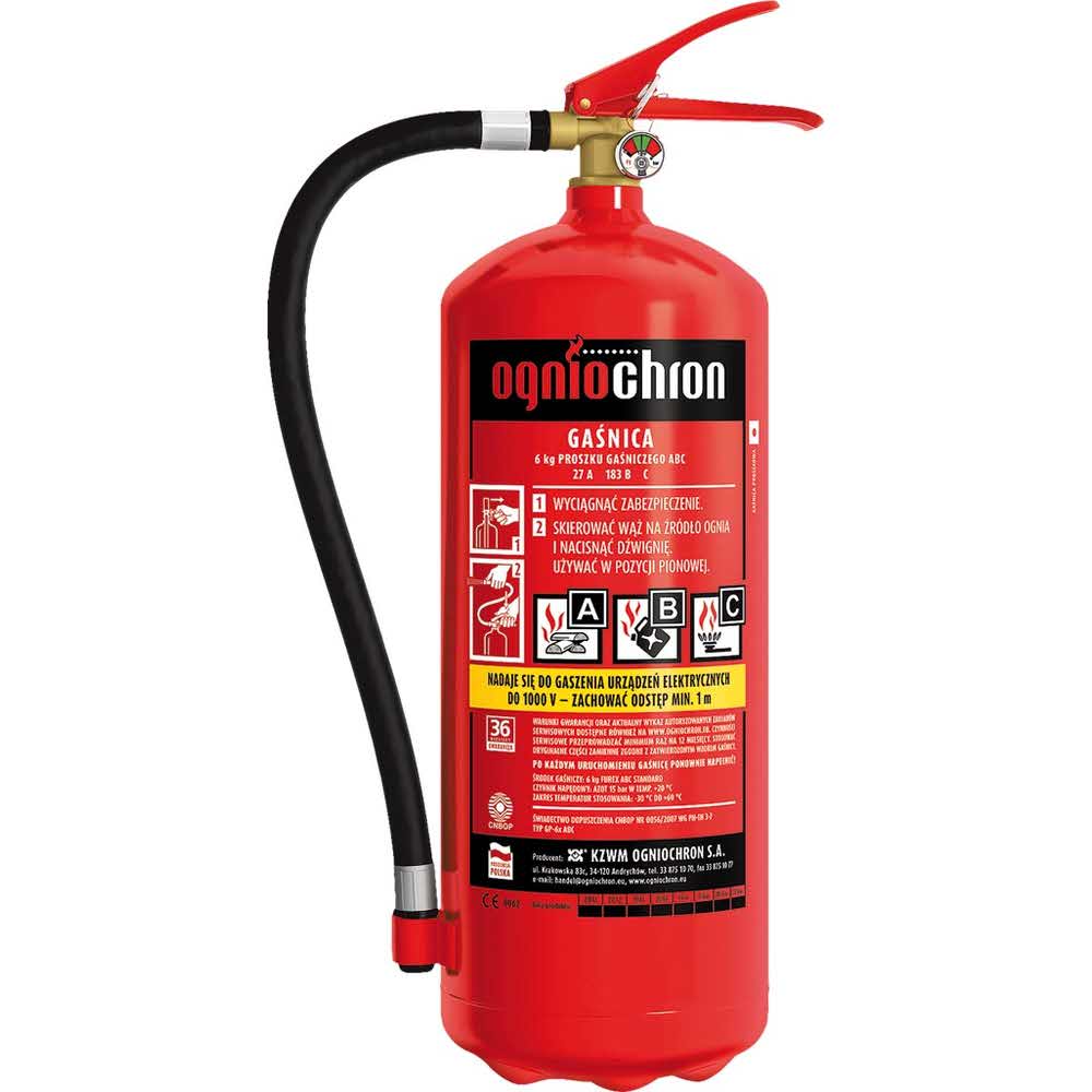 artykuły biurowe 2 alibiuro.pl GAŚNICA PROSZKOWA 6 KG OGP 6XABC 9