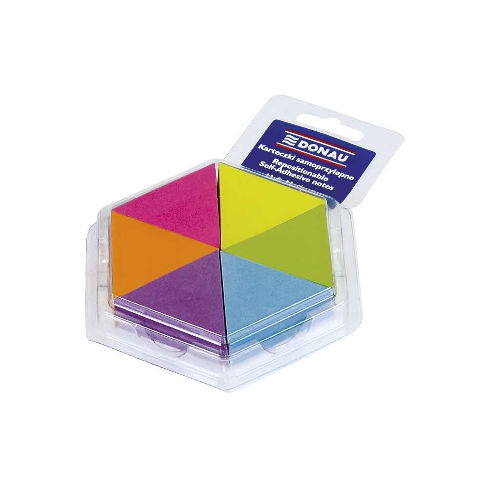 artykuły biurowe 4 alibiuro.pl Bloczek samoprzylepny DONAU notes trójkąt 43x50mm 6x150 kart. neonowe 59
