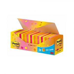 artykuły biurowe 4 alibiuro.pl Bloczek samoprzylepny POST IT 654 NP24 76x76mm 21 3x100 kart. mix kolorów 3 bloczki GRATIS 74