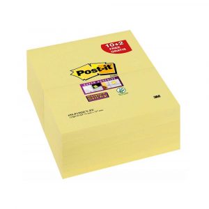 artykuły biurowe 4 alibiuro.pl Bloczek samoprzylepny POST IT Super Sticky 655 P12SSCY EU 127x76xmm 10 2x90 kart. żółty 2 bloczki GRATIS 80