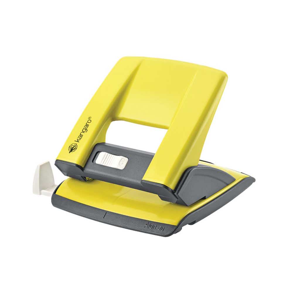 artykuły biurowe 4 alibiuro.pl Dziurkacz KANGARO Aion 20 S dziurkuje do 20 kartek metalowy w pudełku PP żółty 96