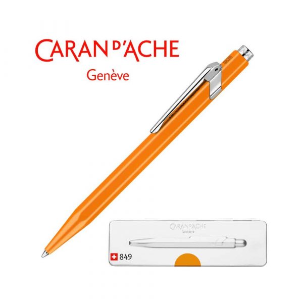artykuły biurowe 4 alibiuro.pl Długopis CARAN D Inch ACHE 849 Pop Line Fluo M w pudełku pomarańczowy 73
