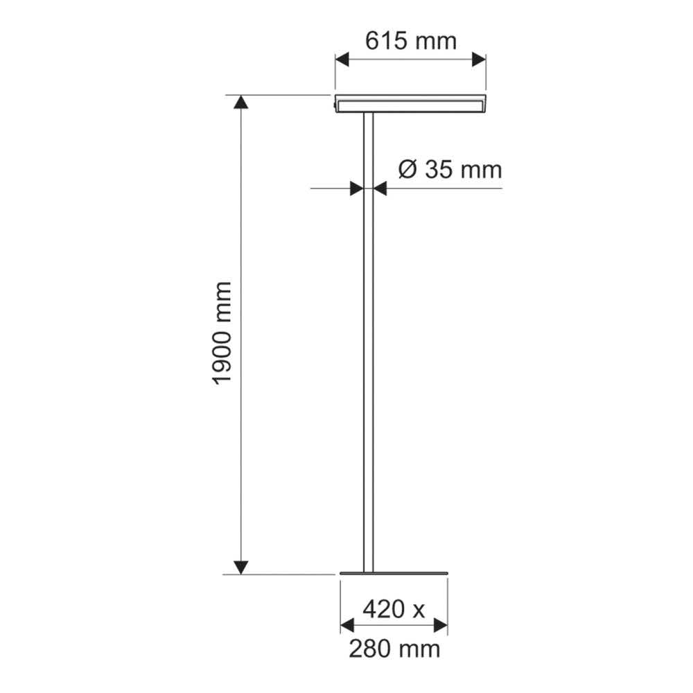 artykuły biurowe 4 alibiuro.pl Energooszczędna lampa podłogowa MAULmaioris 2x55W srebrna 86