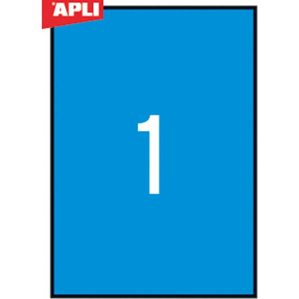 artykuły biurowe 4 alibiuro.pl Etykiety kolorowe APLI 210x297mm prostokątne niebieskie 20 ark. 19