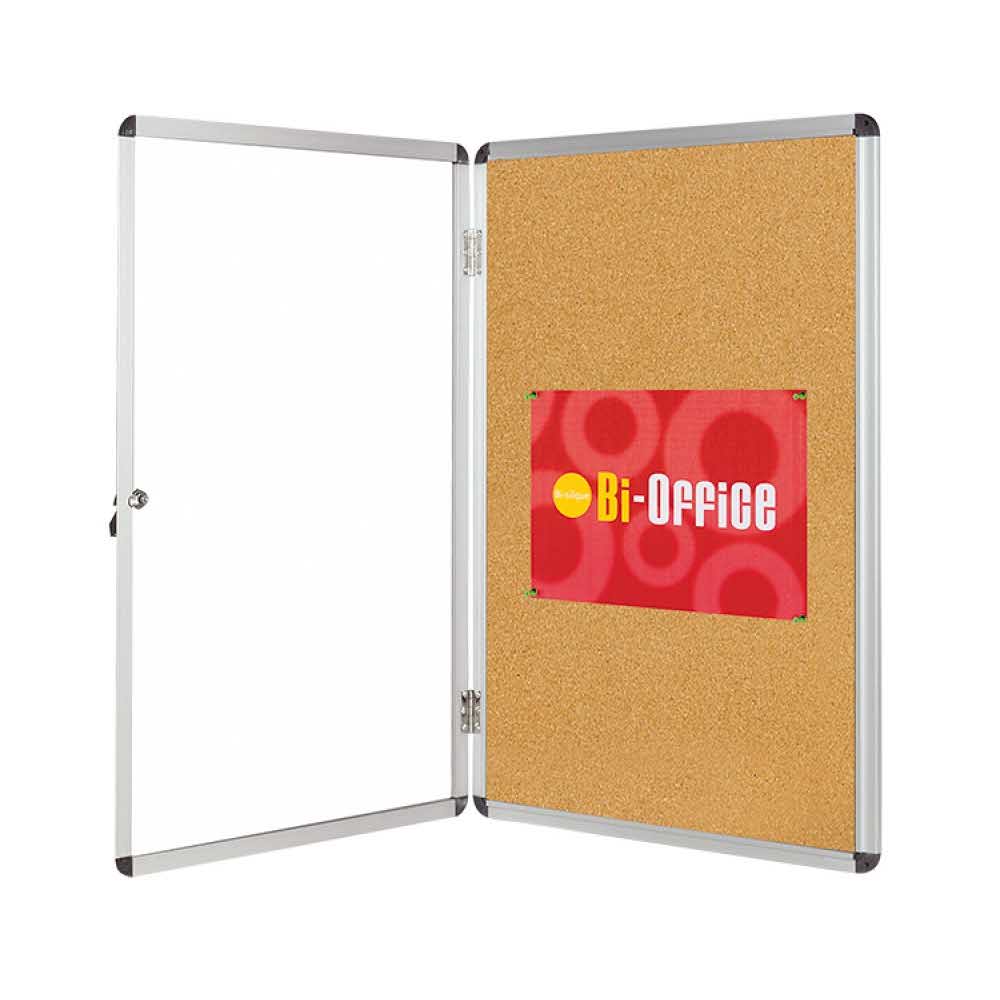 artykuły biurowe 4 alibiuro.pl Gablota korkowa BI OFFICE 15xA4 90x120cm brązowa 46